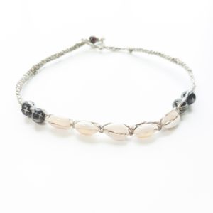 Handmade Hemp Cowrie Shell and Bead Necklace